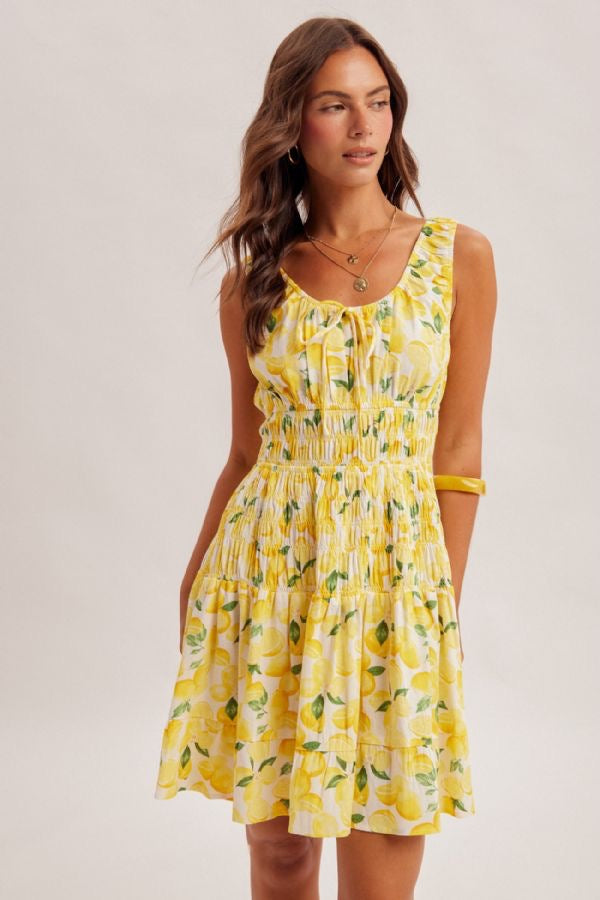 HT Smocked Waist Print Mini