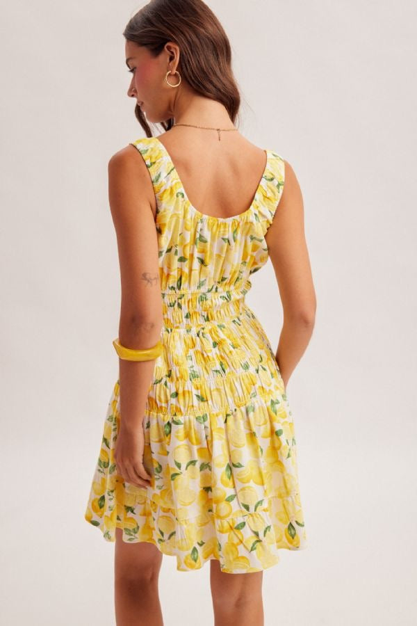 HT Smocked Waist Print Mini