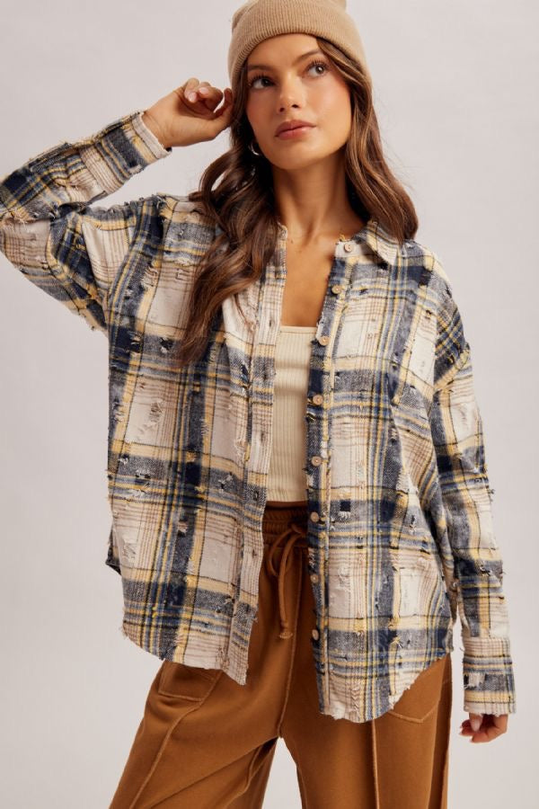 HT Distressed Plaid BD