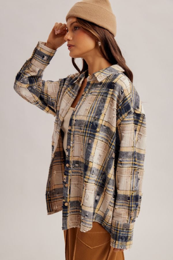 HT Distressed Plaid BD