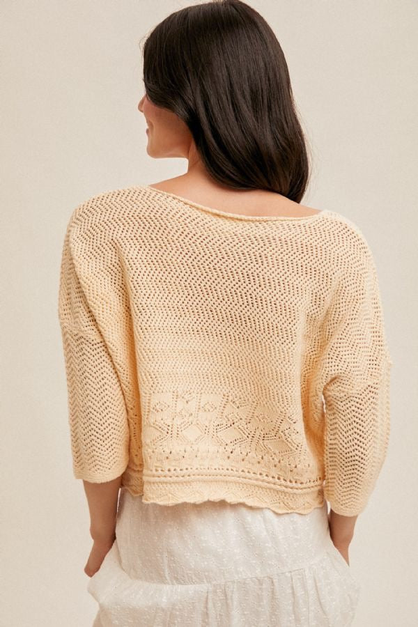 HT Scallop Edge Crop Sweater