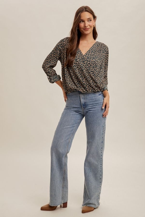 HT Surplice HL Printed Top