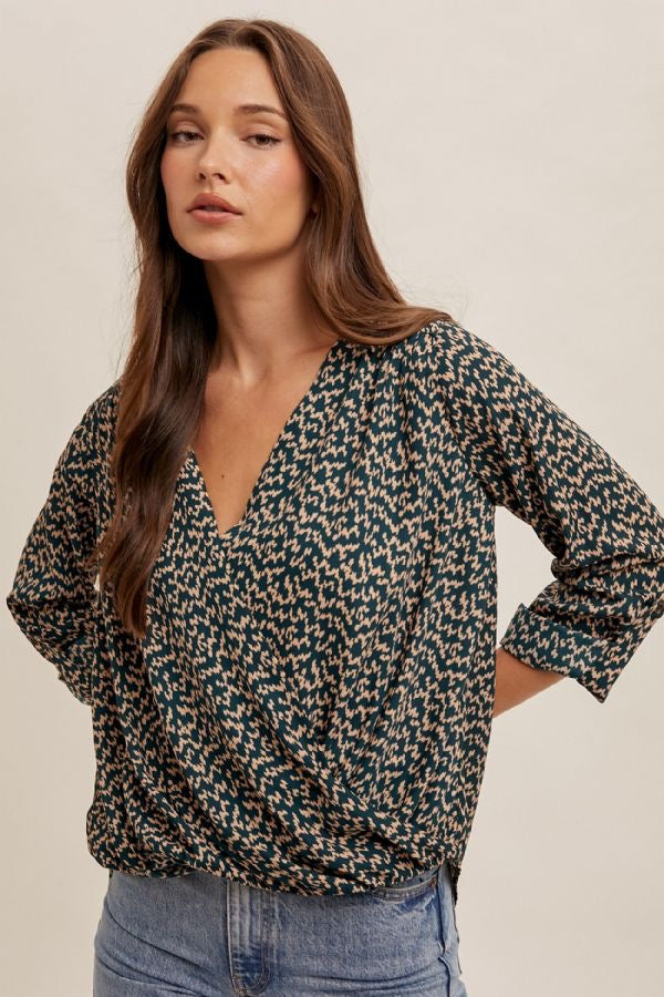 HT Surplice HL Printed Top