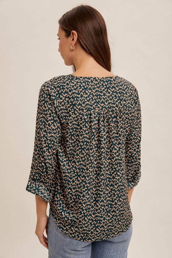 HT Surplice HL Printed Top