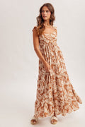HT Tropical Ruffle Midi Dress