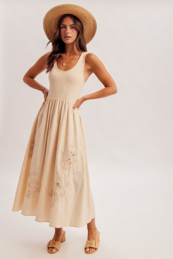 HT Laser Embro Midi Dress