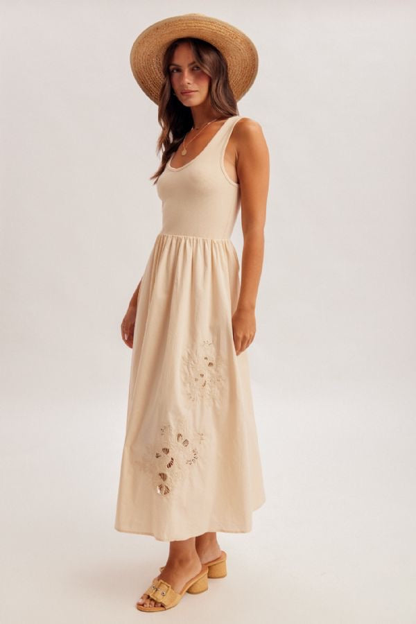 HT Laser Embro Midi Dress