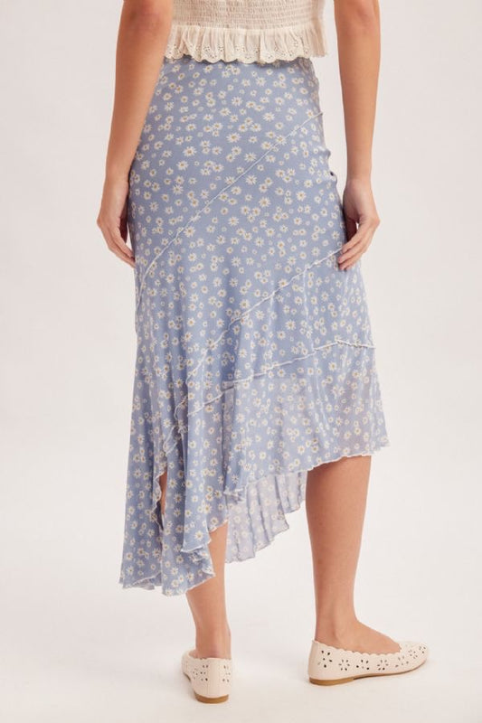 HT Asym Daisy Mesh Skirt