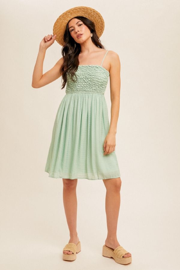HT Smocked Babydoll Dress
