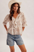 HT Checker Ruffled Blouse
