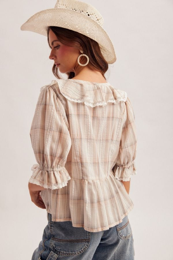 HT Checker Ruffled Blouse