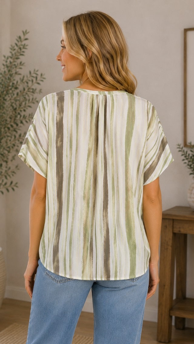 CC Striped Tie Top