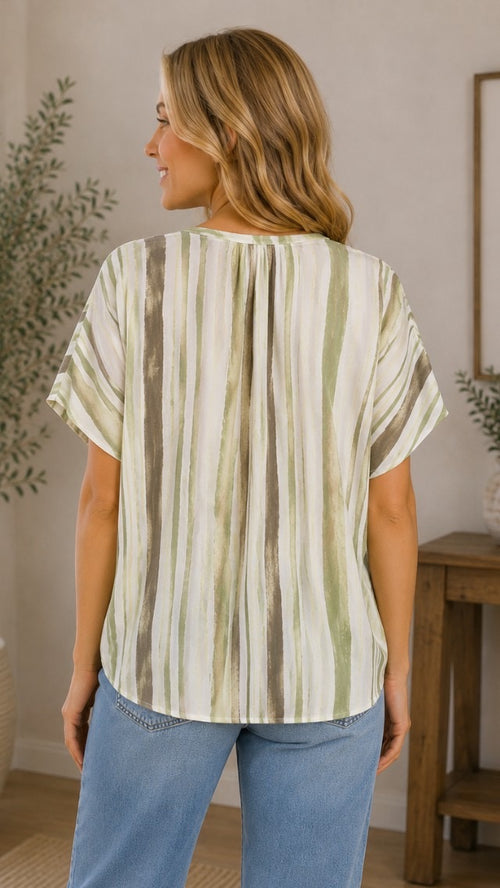 CC Striped Tie Top