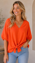 CC Woven Tie Top