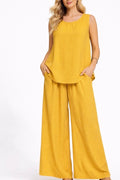 CC Solid Woven S/Less Top